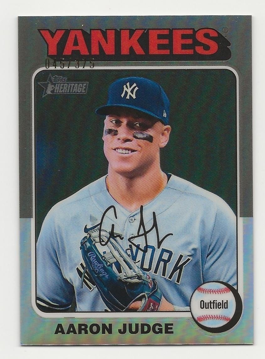 2024 Topps Heritage AARON JUDGE Chrome Silver Refractor 045/375 NY Yankees #112