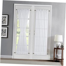 Pair of Sheer French Door Curtains. Size 52 x 72 52"W x 72"L Pack of 2 White