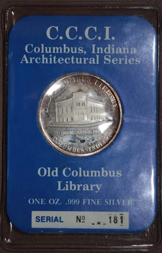 SilverTowne Vintage 1 Oz Silver Round .999 "Old Columbus Library" SKU#476