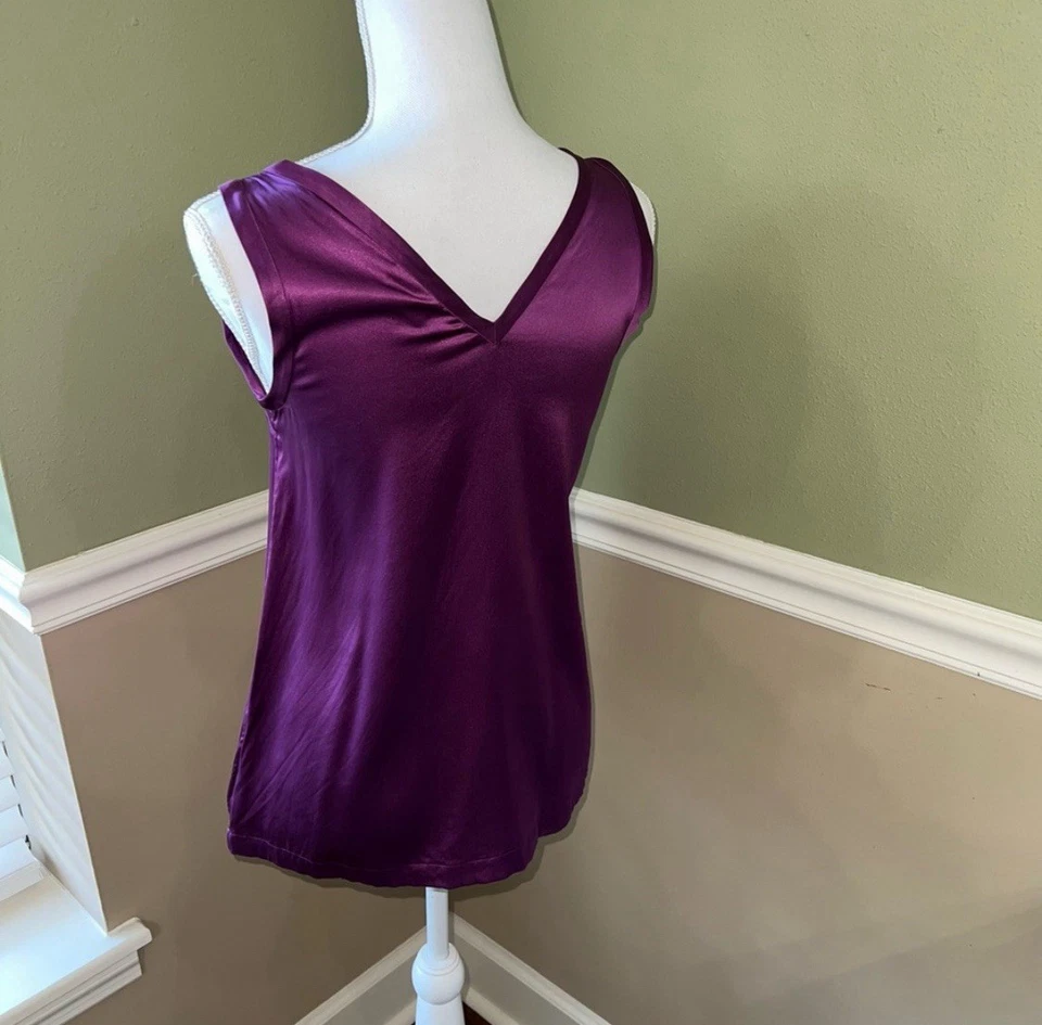 Nuevo con etiquetas Original $850 Brunello Cucinelli Seda Sin Mangas Cuello en V XS Foto 4 de 4