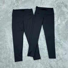 Felina Women's S Leggings 2 pack Black Polyester Spandex d1038