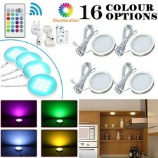 Mains RGB LED Under Cabinet Lights Dimmable Kitchen Cupboard Counter Shelf Lamp