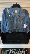 Tommy Bahama Kids Blue Jean Jacket Denim Style Size 12 GIRLS Distressed NWT