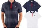 FILA Men's Nile Polo Vintage Retro Shirt Short Sleeve Collared Navy Top S- 4XL