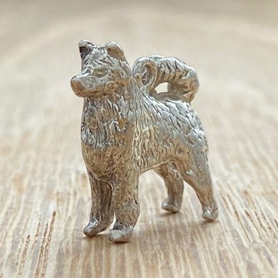 Handgefertigter Sterling Silber Anhänger - Samojede Hunderasse