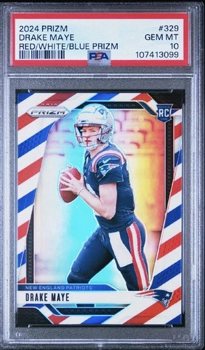 2024 Panini Prizm - Rookies Drake Maye #329 Red White & Blue Prizm (RC) PSA 10!