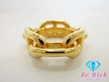 RARE HERMES HERMES Cha ne d Ancre Scarf Ring Fastener Gold GP Plated Logo Small