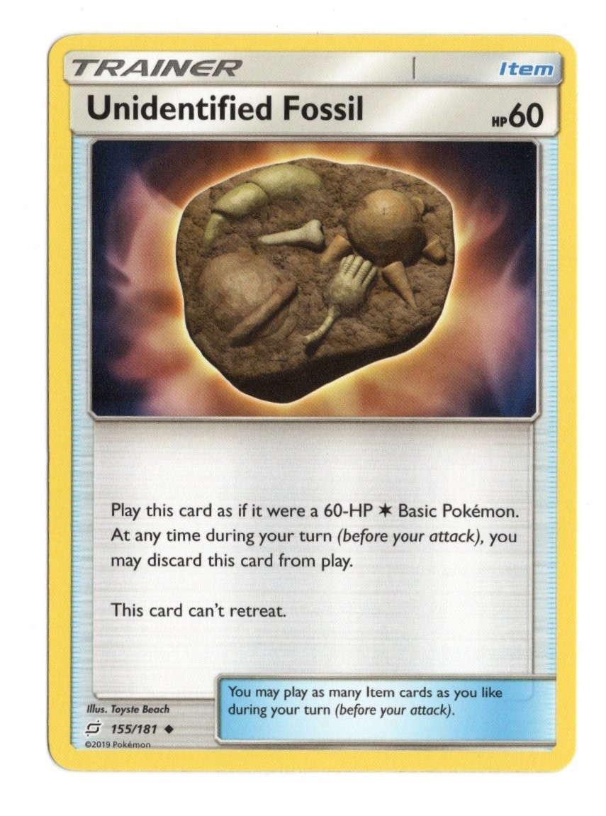 Pokemon Unidentified Fossil 155/181 Team Up 2019 Sun & Moon English NM