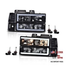 LED DRL Headlights Assembly, Smoke Lens Black Housing Clear Reflector