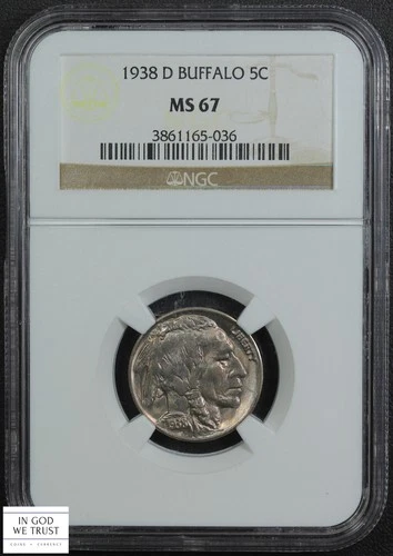 1938 D Buffalo Nickel 5C NGC MS 67