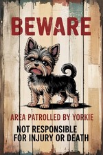 Warning Beware of Dog Vintage Tin Metal Signs Home D cor Beware Area Patrolled B