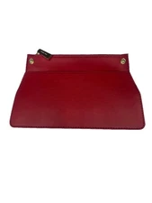 Michael Kors Red Leather Envelope Clutch Wallet W/Zipper Closure