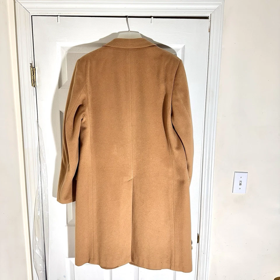 Gabardina larga vintage para hombre 44R invierno marrón lana tostada  Foto 2 de 4