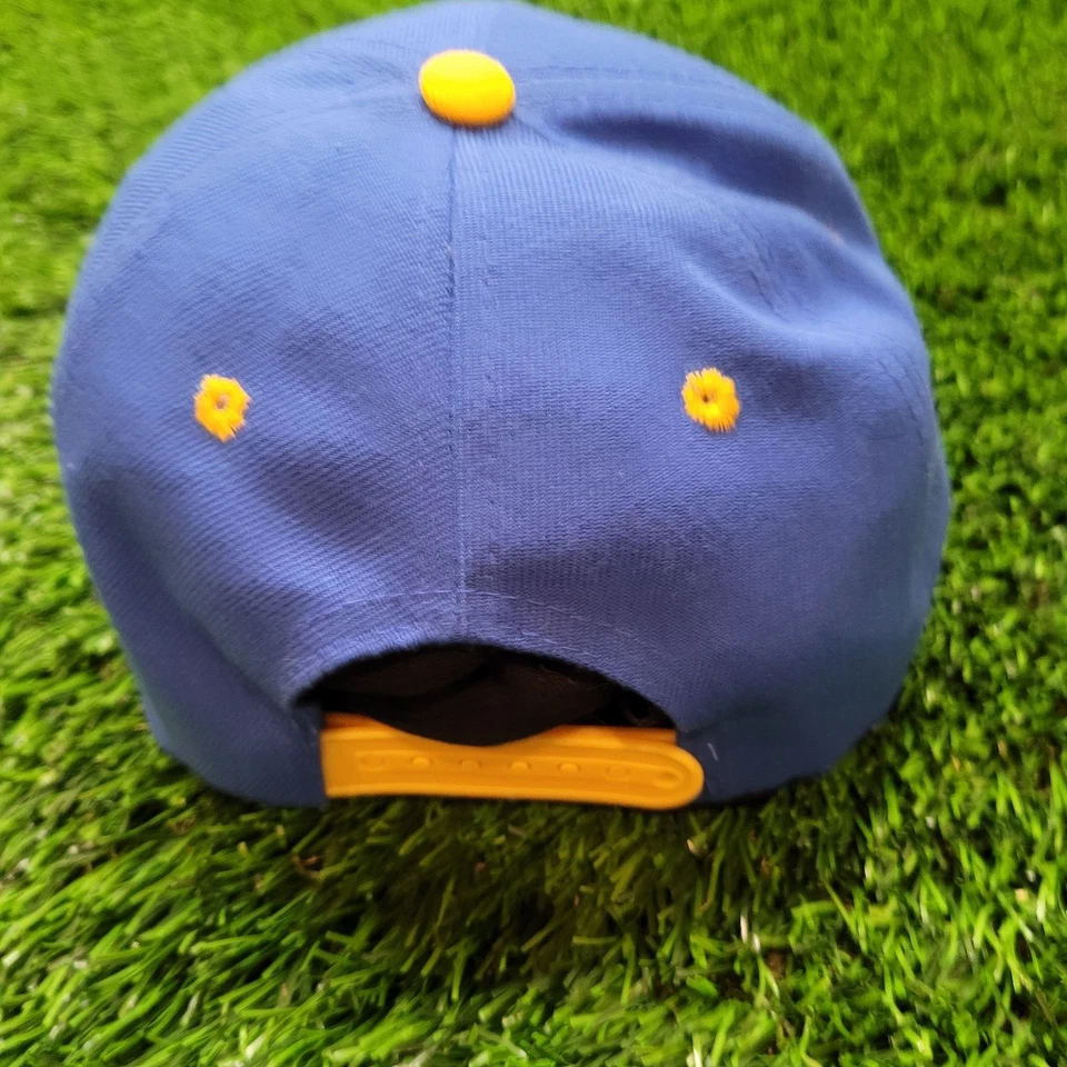 Gorra de fútbol LA Rams Snapback ala plana estilo retro azul amarillo Foto 3 de 4
