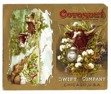 Victorian Trading Card - Swift Co. - "Cotosuet - Unfolded Pamphlet" (7C7)