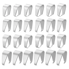 160 Pcs Pinch Bails 8 Sizes Snap On Bails Hook Pendant Clasps for Jewelry Making