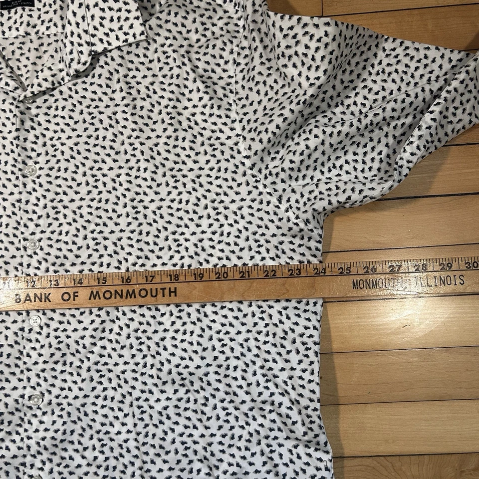Camisa Kenneth Cole New York XL Delgada Estampada de Guepardo Manga Larga con Botones Foto 4 de 4