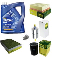 MANN-FILTER Inspektionspaket Mannol 5L Special Plus 10W-30 FüR Audi A4