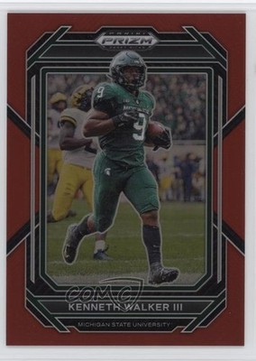 2023 Panini Prizm Draft Picks Red Prizm 276/299 Kenneth Walker III #63 18pg