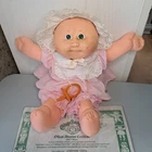 Vintage Cabbage Patch Kids Preemie Doll 1978 1982 Girl Clothing Green Eyes Bald