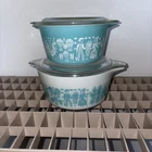 Vtg Pyrex Amish Butterprint Casserole Dishes W/lids