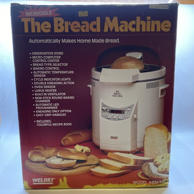 #ad Welbilt The Bread Machine Maker ABM 100 2 White Dome Top 2lb Loaf Made In Japan $75.00