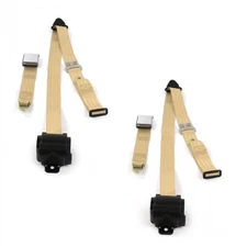 Chevy Truck 1973 - 1987  Airplane 3pt Tan Retract Bucket Seat Belt Kit-2 Belts 