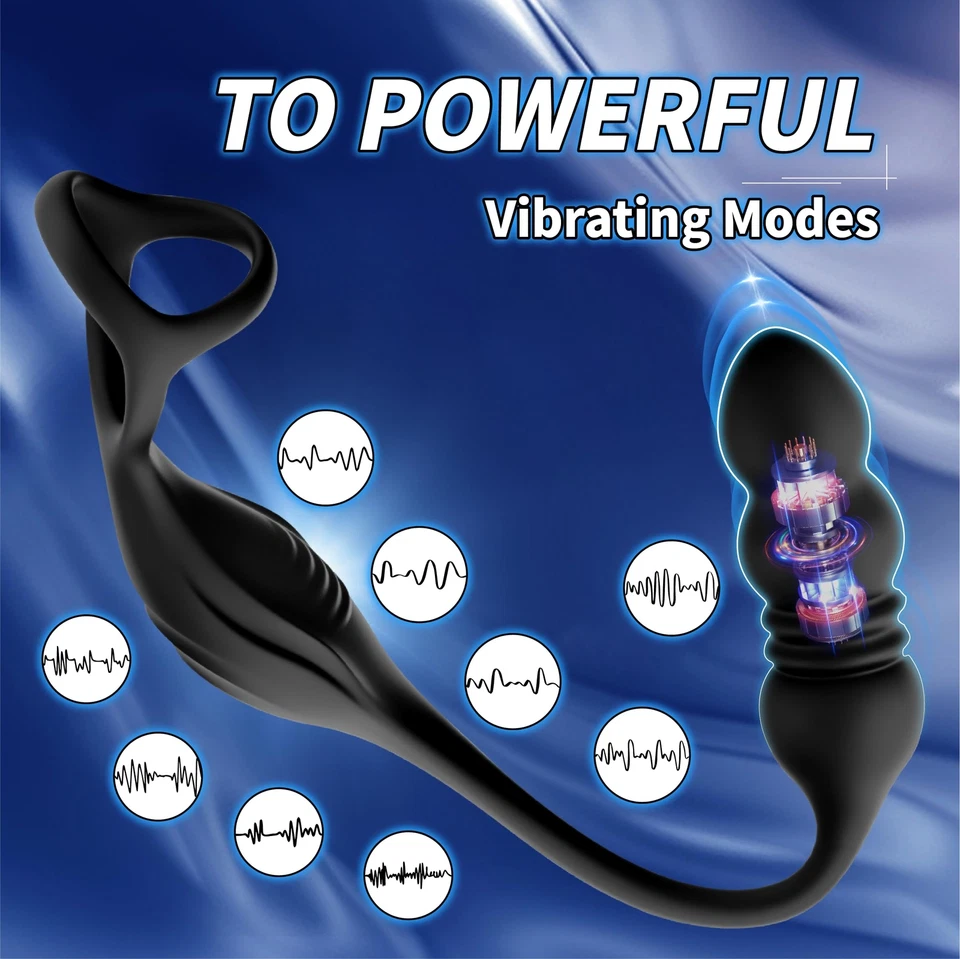 Male Prostate Massager Vibrator Thrusting Anal Butt Plug Dildo Sex Toys for Men - Image 4 of 4