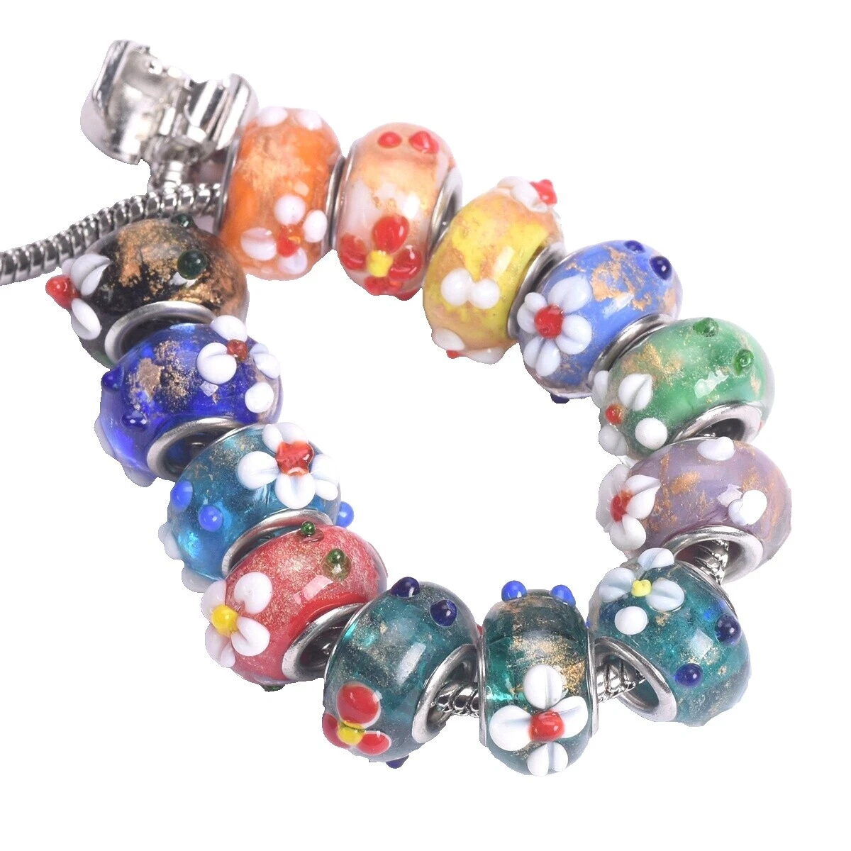 Rondelle 15 - 15.9 mm Size Jewelry Making Lampwork Beads