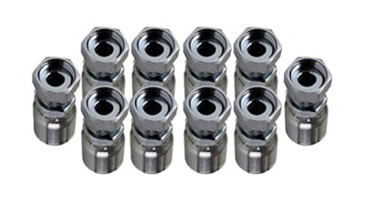 1/4'' Hose X 1/4'' O-RIng Face Seal Hydraulic Crimp Fitting, 10 Pk
