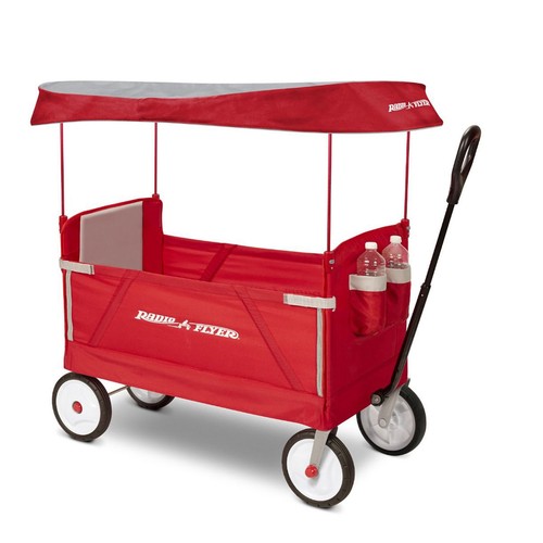 Radio Flyer 3 in 1 EZ Fold Wagon with Canopy, Red - Picture 9 of 12
