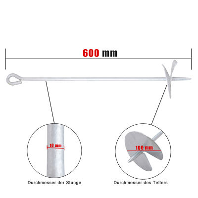 GardenGloss Bodenanker Erdanker Verzinkt, 200mm Lang, 25mm Breit, 3.8mm, (25-St), Spitze Enden