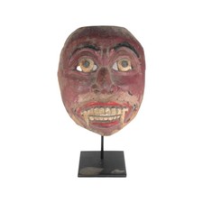 Gro&szlig;e Bali Theatermaske aus Holz: D&auml;monenkopf
