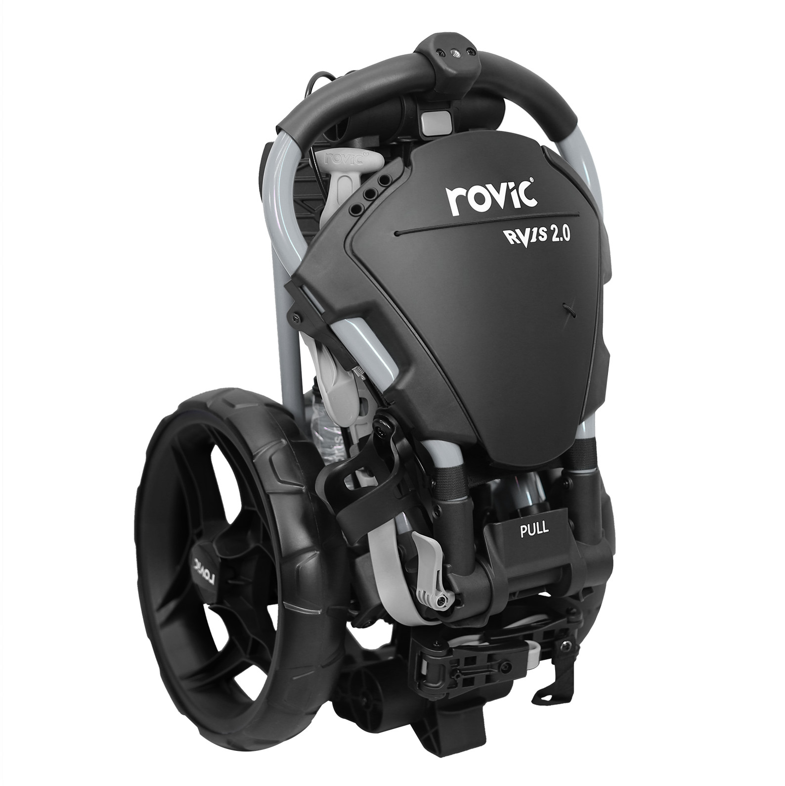 Rovic RV1S 2.0 Swivel Golf Push Cart  | 3-Wheel Folding Collapsible 360 Trolley