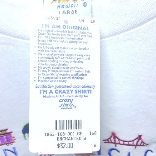 Vintage Crazy Shirts Hawaii San Francisco Single Stitch Tee T-Shirt Large US NOS - Picture 5 of 11