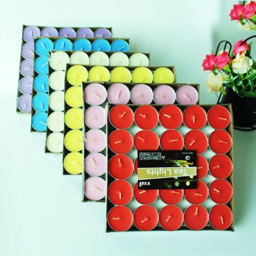 50 Tea Lights 4 Hour Burn Night Bath Diner Light Candles Smokeless Wedding Aroma - 第 1/5 張圖片