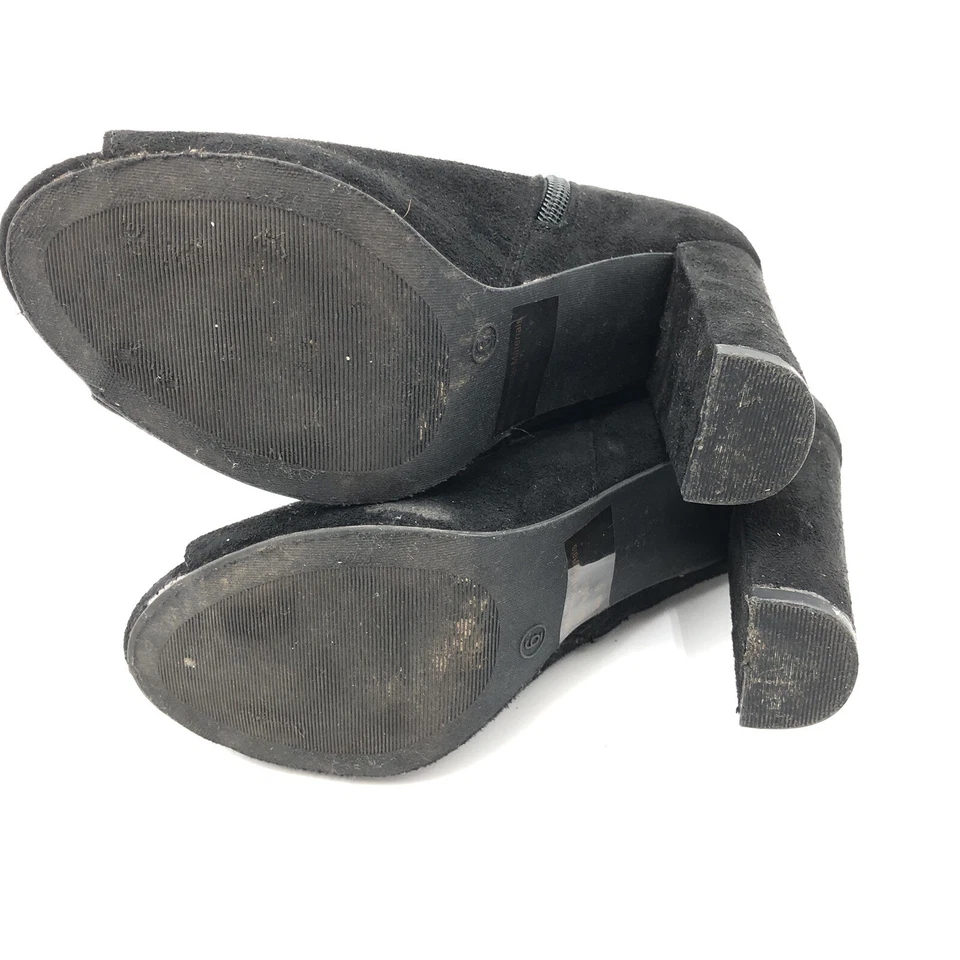 Wild Diva Botas Negras al Tobillo Gamuza Cremallera Abierta Punta abierta Talla 6 Foto 4 de 4