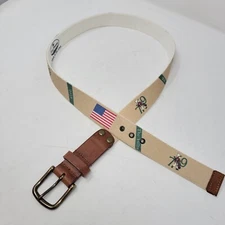 Doc Murphy Belt Mens 35 Leather The Tuffs Golf Club USA Flag Logo Adult