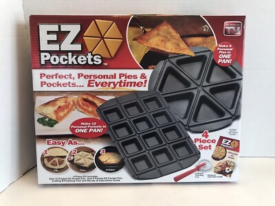 EZ Pockets 4-Piece Non-Stick Baking Kit w Cutting Tool & Recipe book 1 Day Ship!