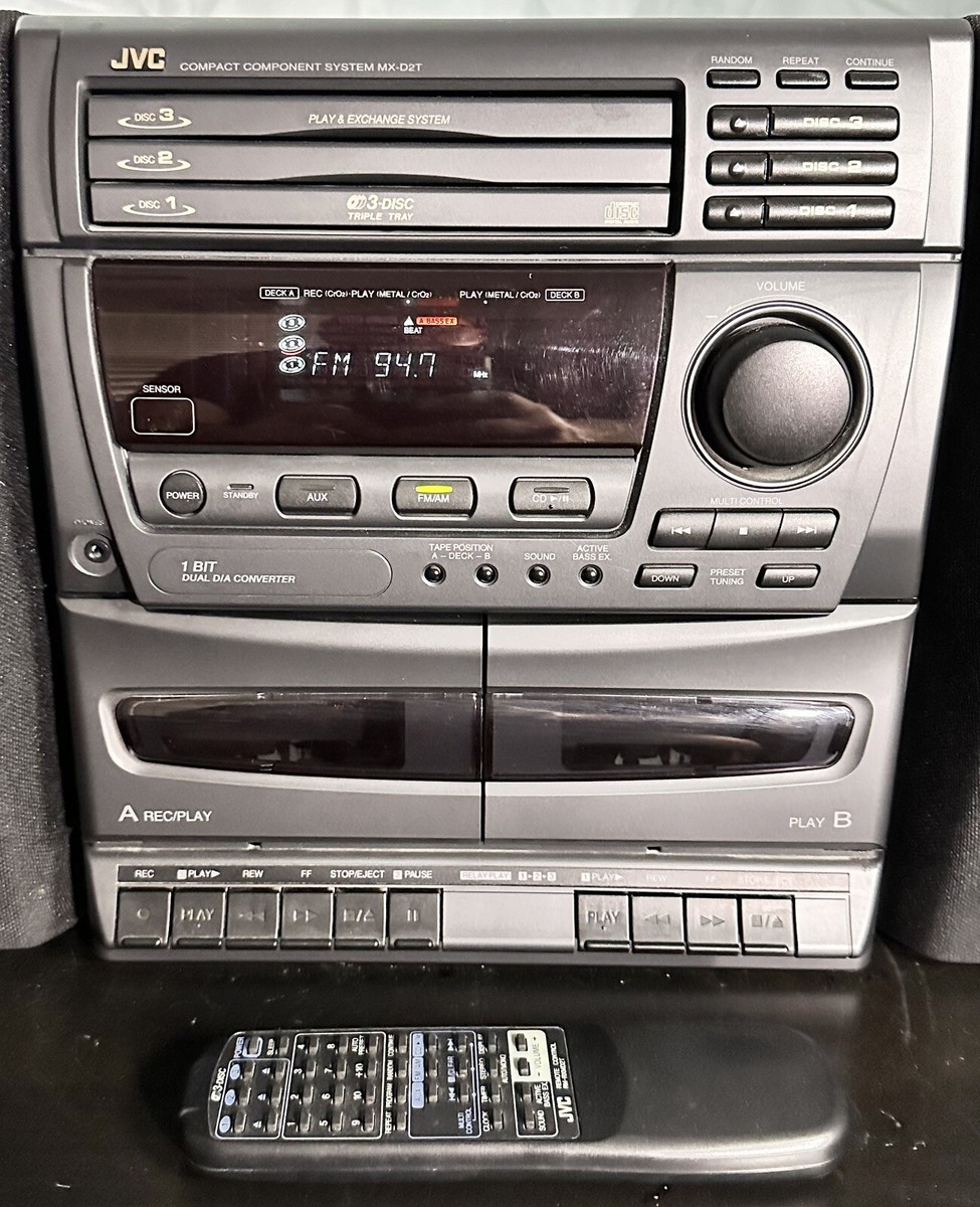 JVC MX-D2T Compact Component System FM/AM 3 Disc Tape Deck w