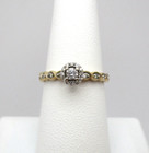 10K Yellow Gold 21 Diamond Halo Engagement Ring Size 7 [R271] — photo 10