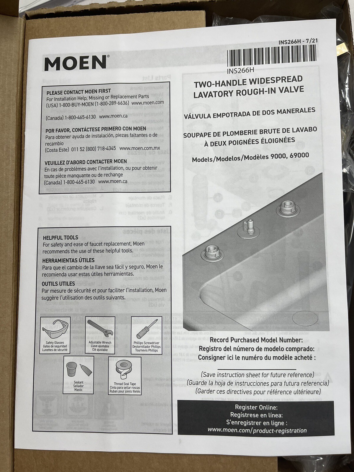 Moen 9000 Lavatory Roughin Valve with Drain Assembly for sale online