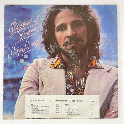 Richard Supa   Life Lines Vinyl, LP 1976 Epic   PE 34277 Promo