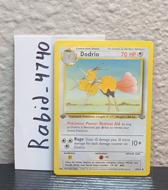 1st Ed Dodrio Non-Holo WOTC Pokemon Card 34/64 Jungle Set NM