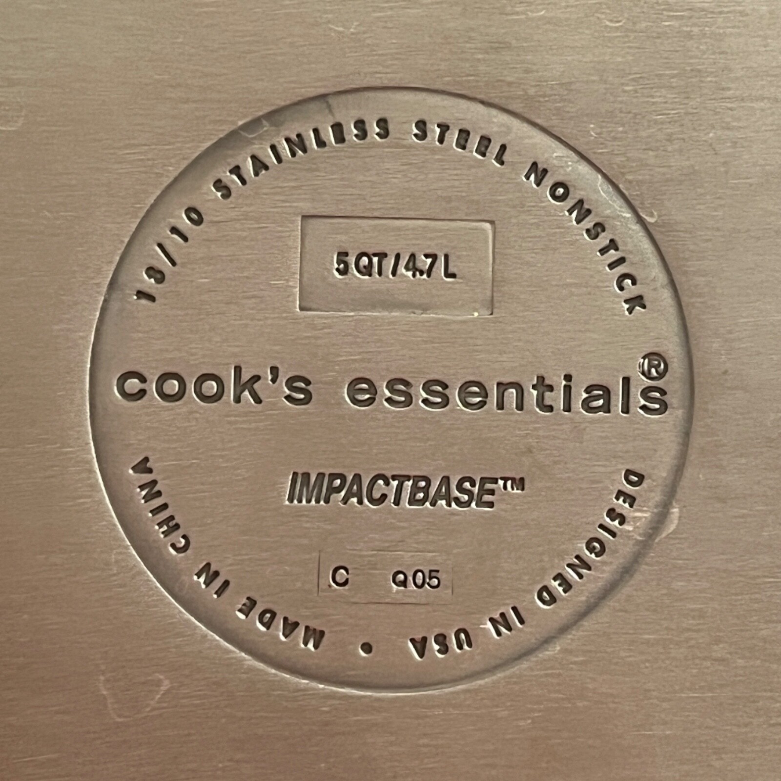 Cook’s Essentials Impactbase 5Qt Pan with Lid Stainless Steel Cookware