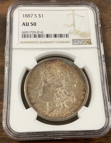 1887-S Morgan silver dollar NGC AU 50