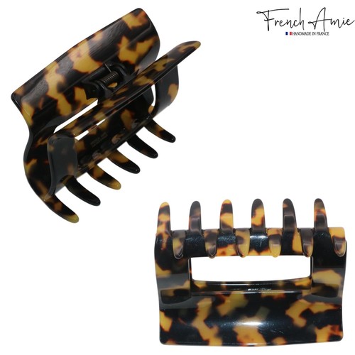 French Amie Geo Large 3" Celluloid Handmade Jaw Hair Claw Clip for Women - Picture 4 of 18