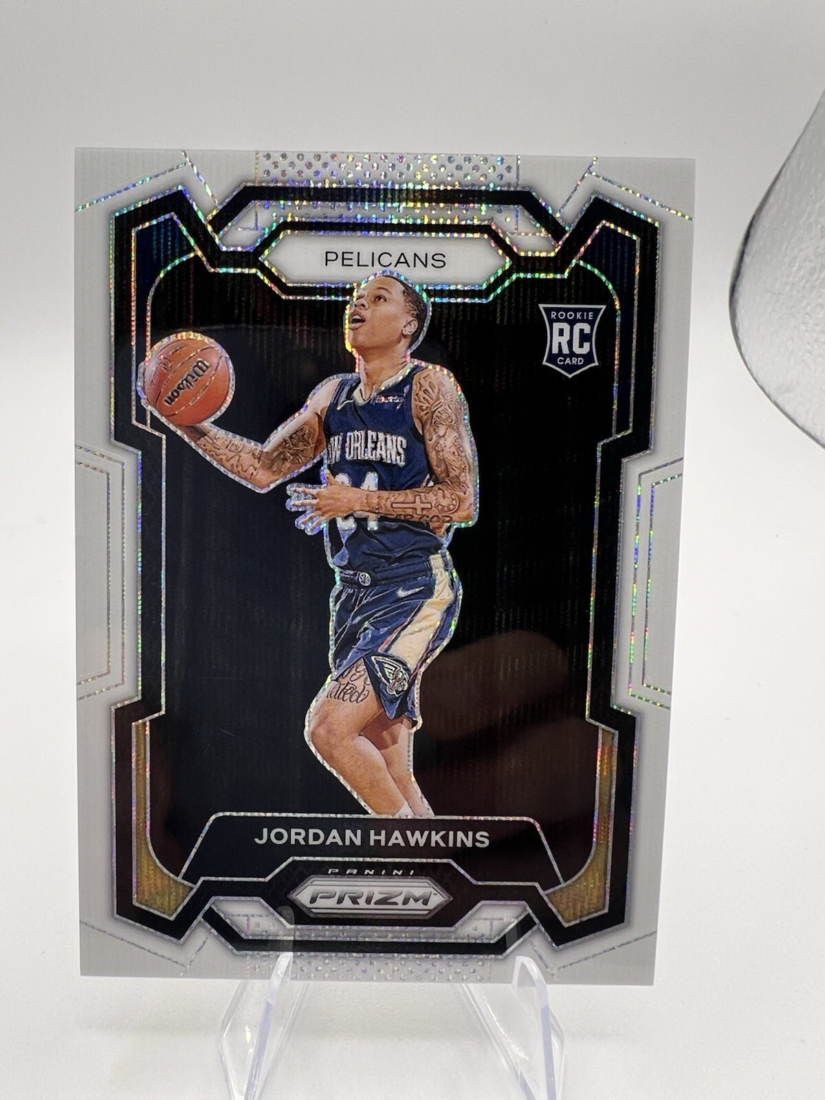 2023-24 Panini Prizm Jordan Hawkins White Sparkle Prizm /38 (RC) Pelicans #130