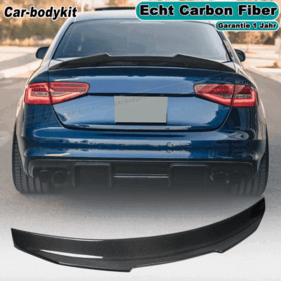 Carbon Fiber Rear Spoiler Wing Lip Trunk Spoiler For Audi A4 B8.5 A4L 2013-2016