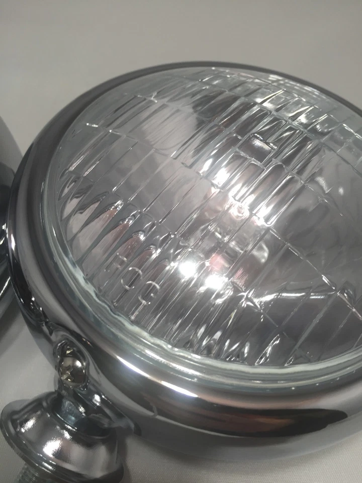 Par de luces antiniebla estilo vintage lentes transparentes 5" 12 voltios coche camión Hot Rod Foto 4 de 4